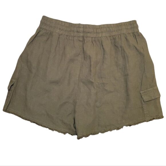 Thread & Supply Linen Blend Soft Shorts Women’s Green Elastic Waist M NWT - Picture 2 of 4